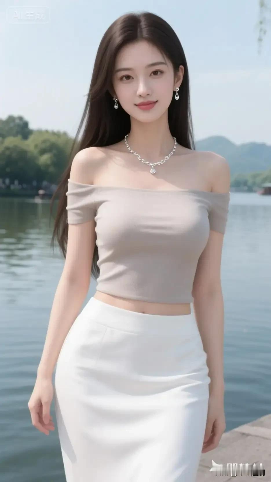 远山含黛，湖水含光，优雅自成风景
国色天姿美女照 美女穿搭照