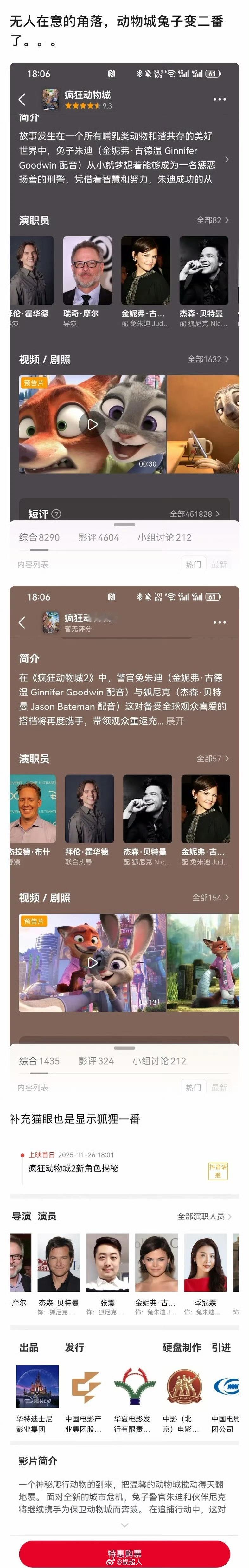 疯狂动物城番位争议疯狂动物城番位 啊，这…疯狂动物城都有番位争议了