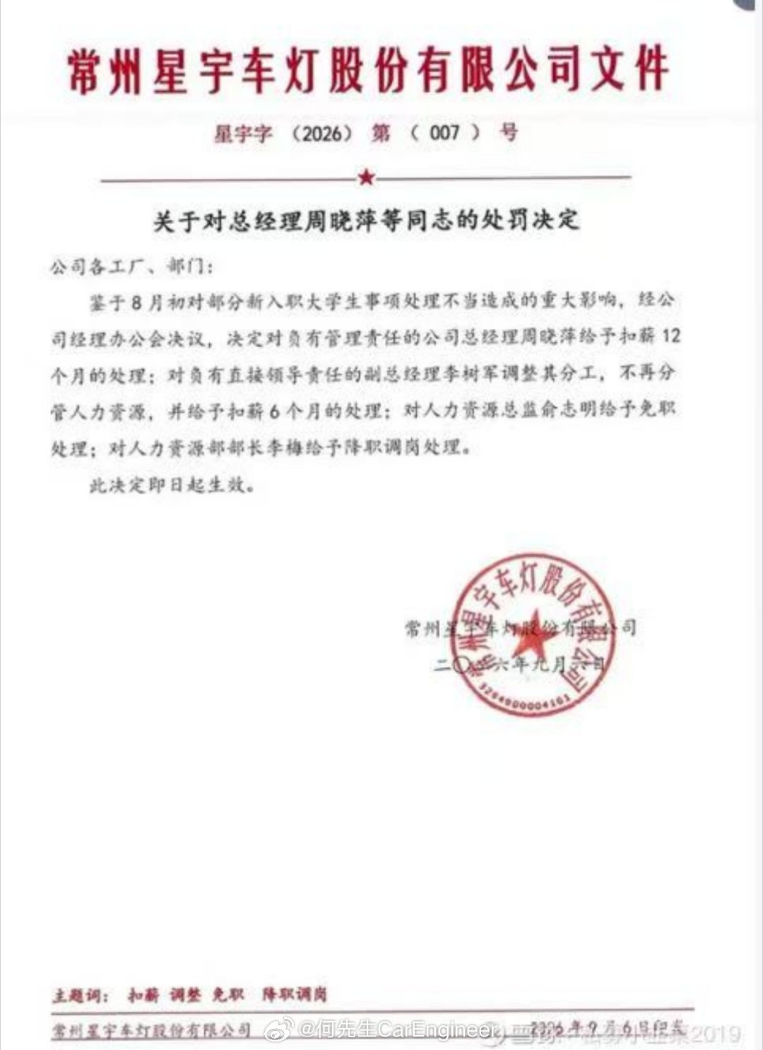 星宇车灯处罚公告网友们可能也不太在乎到底什么处罚措施纯粹是对多年来不愉快的职场经