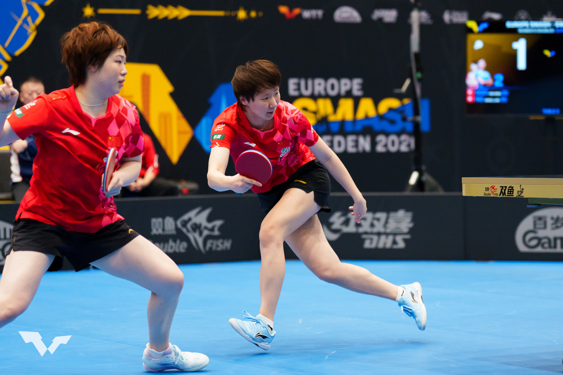 WTT欧洲大满贯瑞典站2026王曼昱‪加油‬赛场一隅·图片·女双©️WTT 