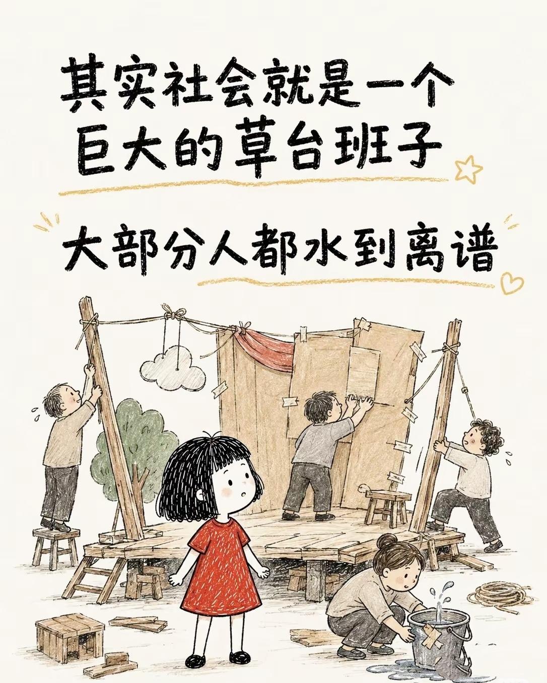人人都在搭台子，可很少有人愿意直面台子早已漏水的现实

人间清醒 现实感悟