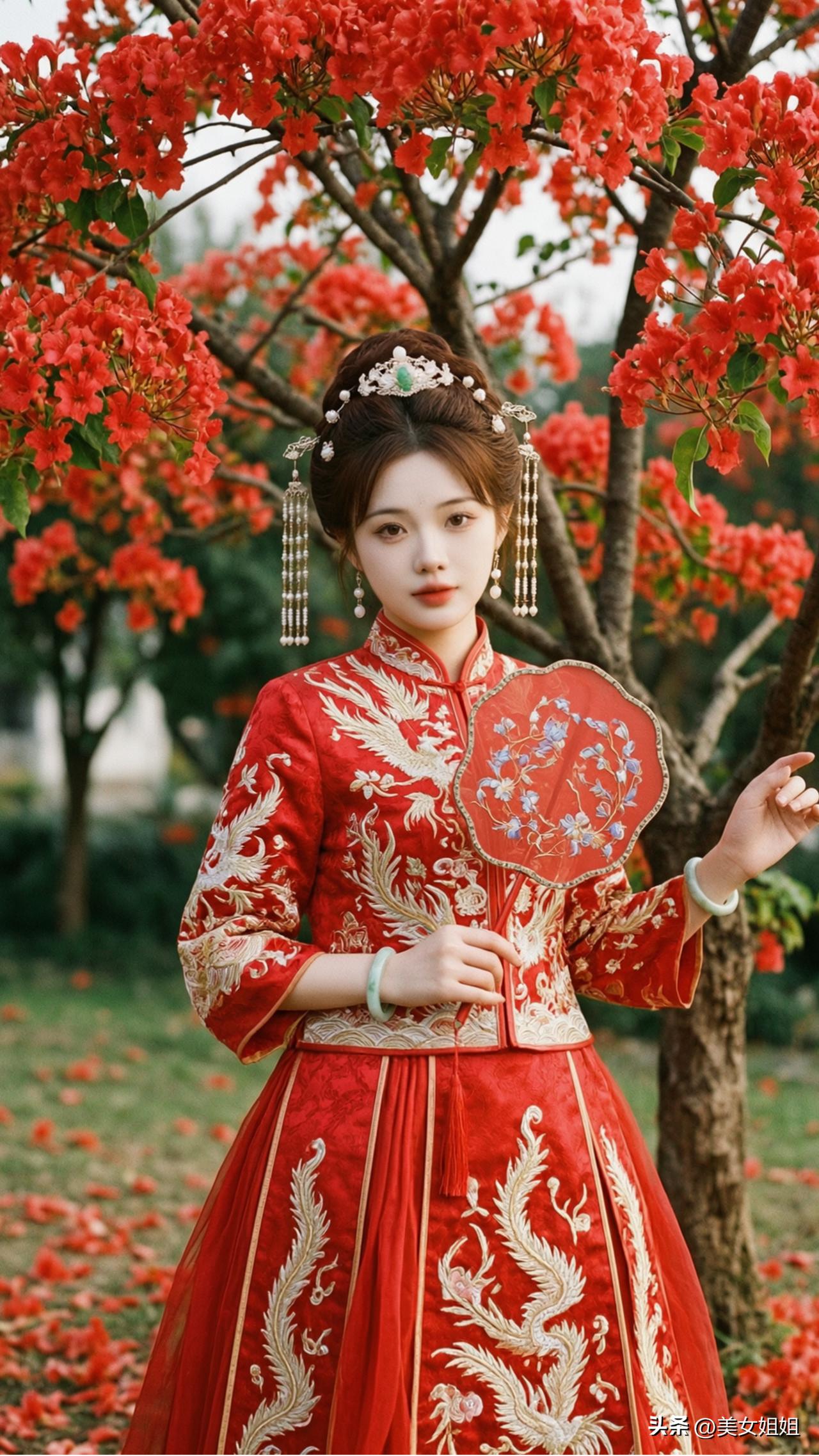 这位姑娘穿得真像古装剧里的美人。