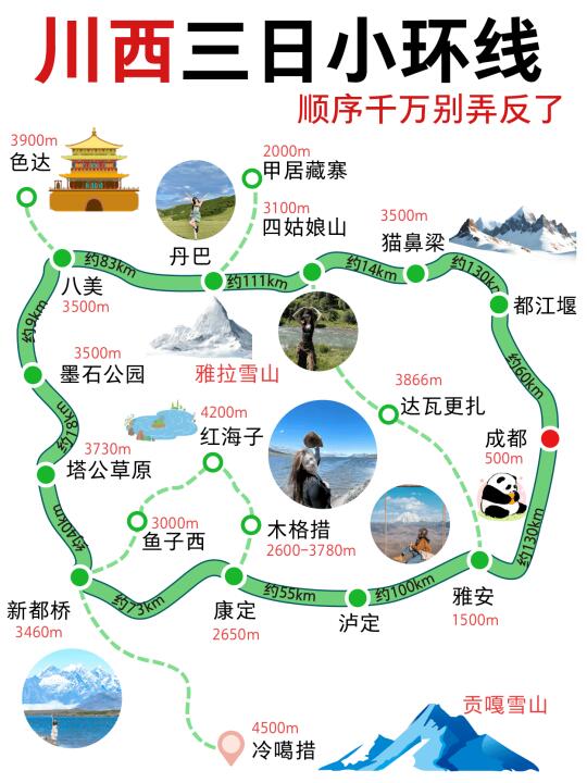 3-5月川西小环线✨3天2晚保姆线路攻略