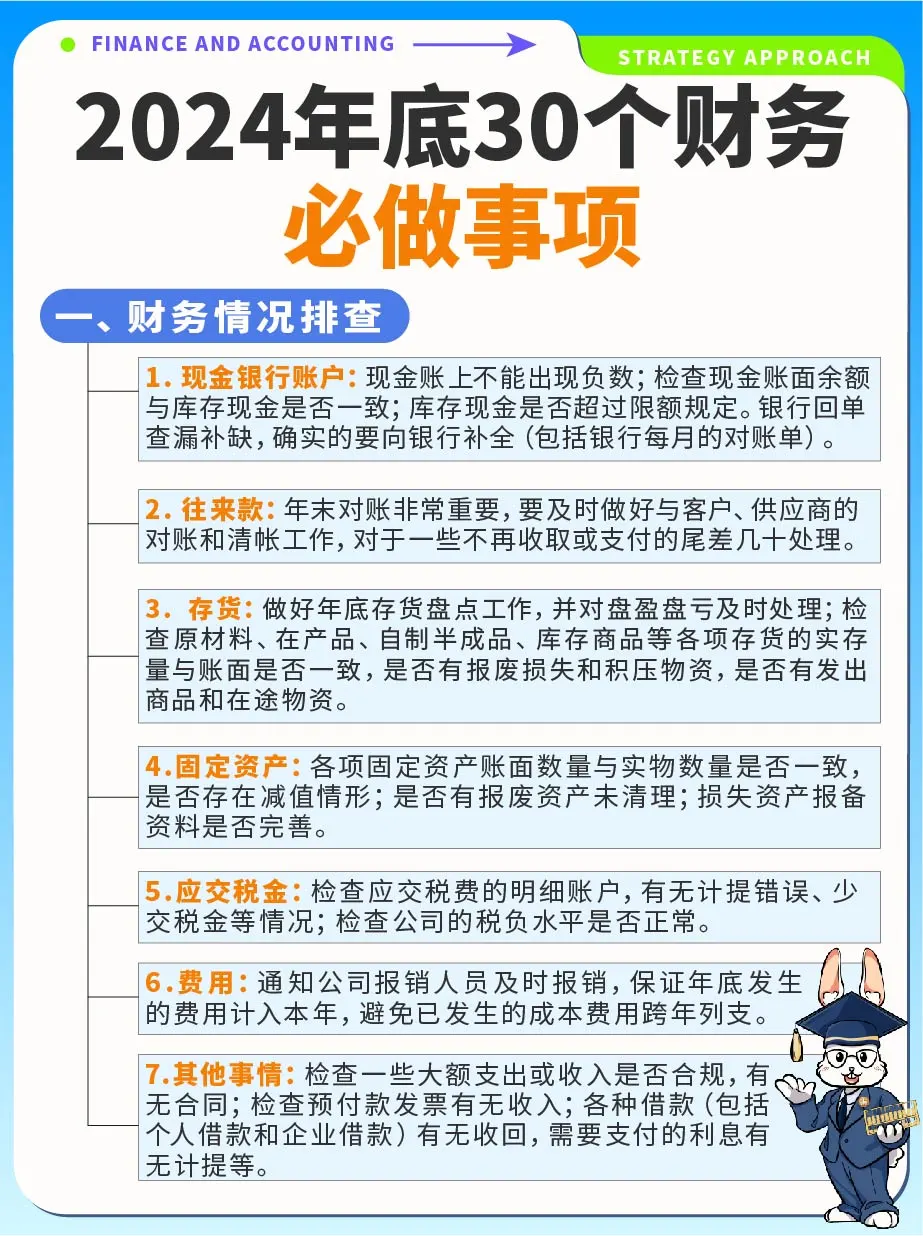 收藏🔥2024年底30个财务必做的事项‼️