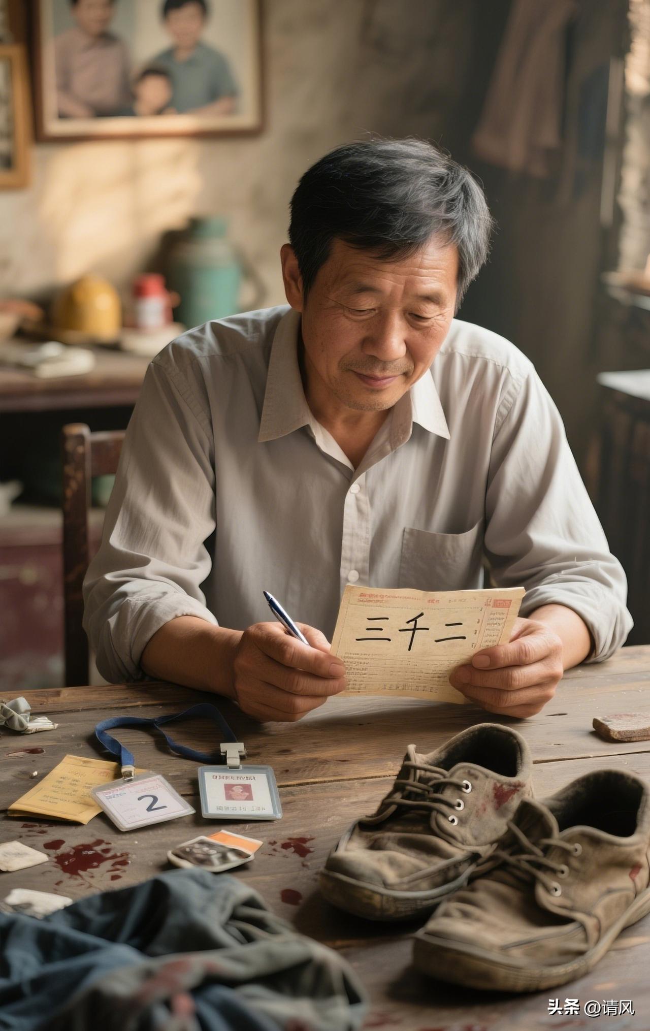 傍晚收拾旧物，翻到爸爸十年前的工资条，三千二的数字被圆珠笔描得发蓝。
 
那时候