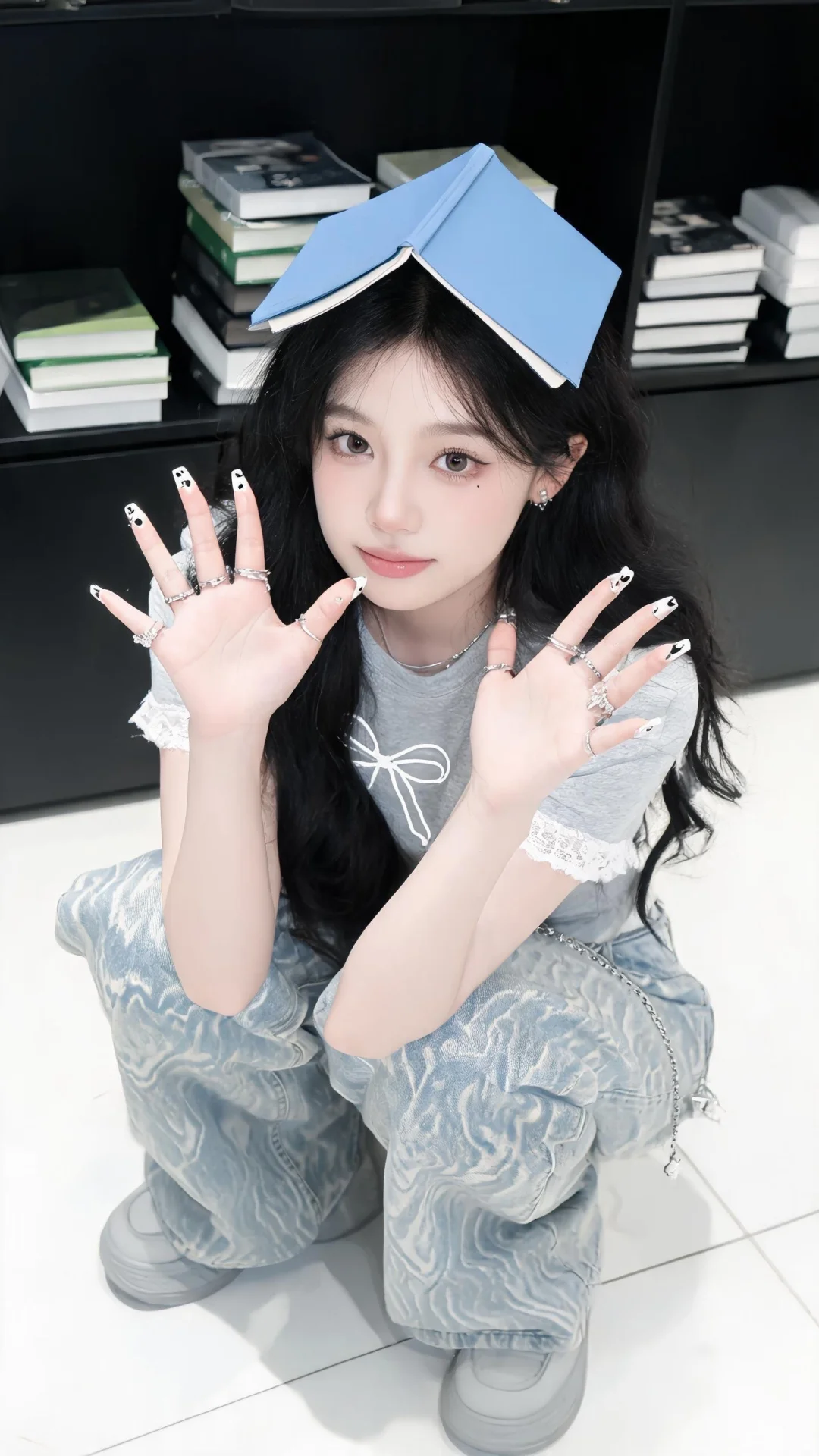 1.人物主体：女性，18岁韩系甜妹少女，纤细娇小匀称身材，冷调通透白皙...