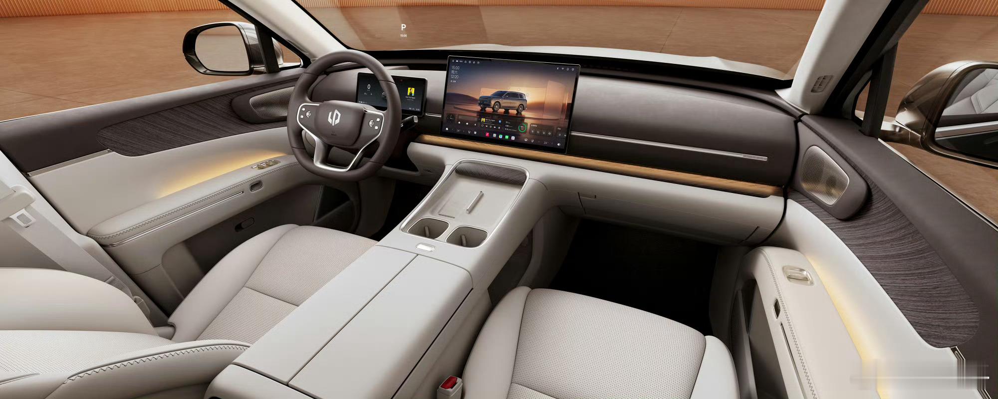 零跑D19这套内饰，看起来符合旗舰级的产品定位，我也盯着瞅了一会，感觉设计上还可