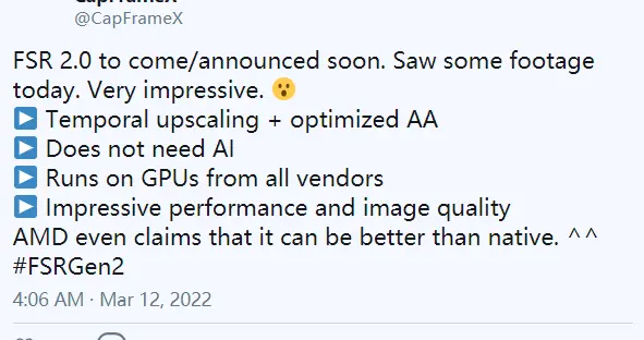 AMD|AMD FSR 2.0首曝：帧率画质惊人！N卡、I卡都能用