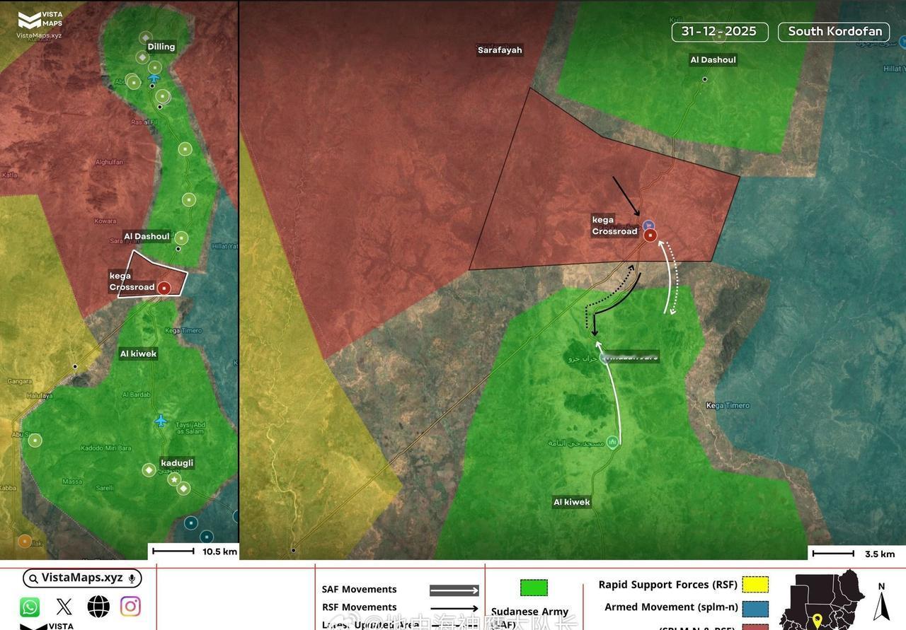 🇸🇩 南科尔多凡

拂晓时分，苏丹武装部队推进并包围了卡杜格利和迪林之间公路