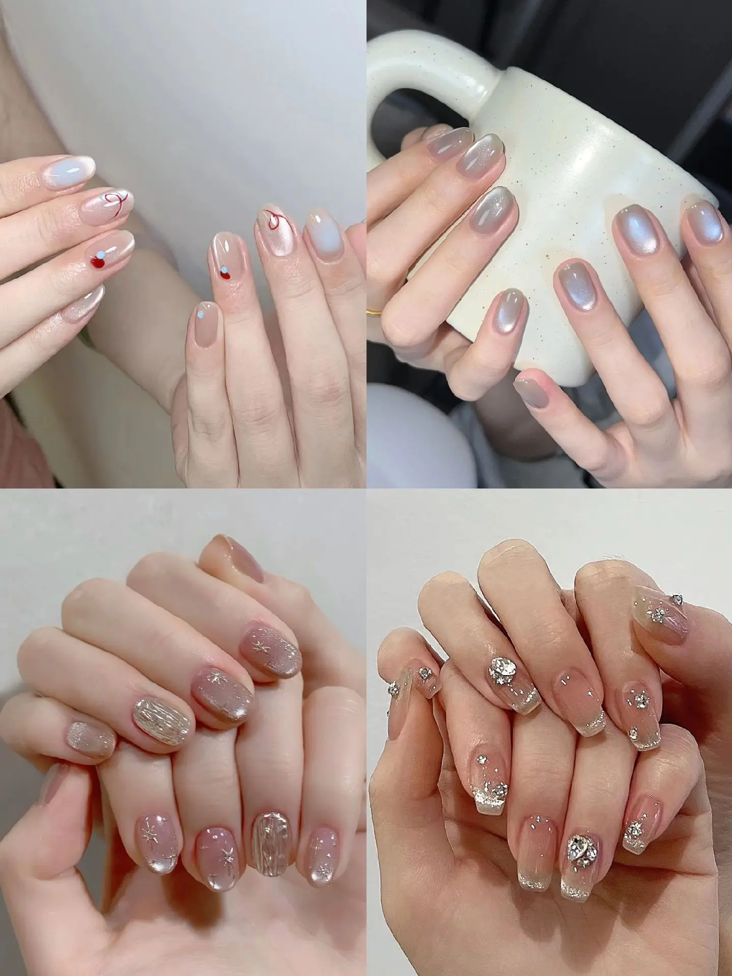 简约猫眼美甲💅🏻简简单单真的很耐看！！不知道做什么款式点开图片慢慢挑~