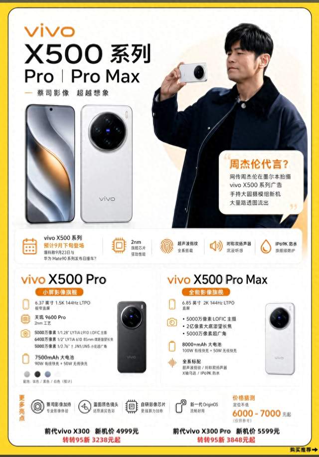 彻底杀疯！vivo X500 Pro Max曝光，2亿长焦就位，年度影像旗舰稳了