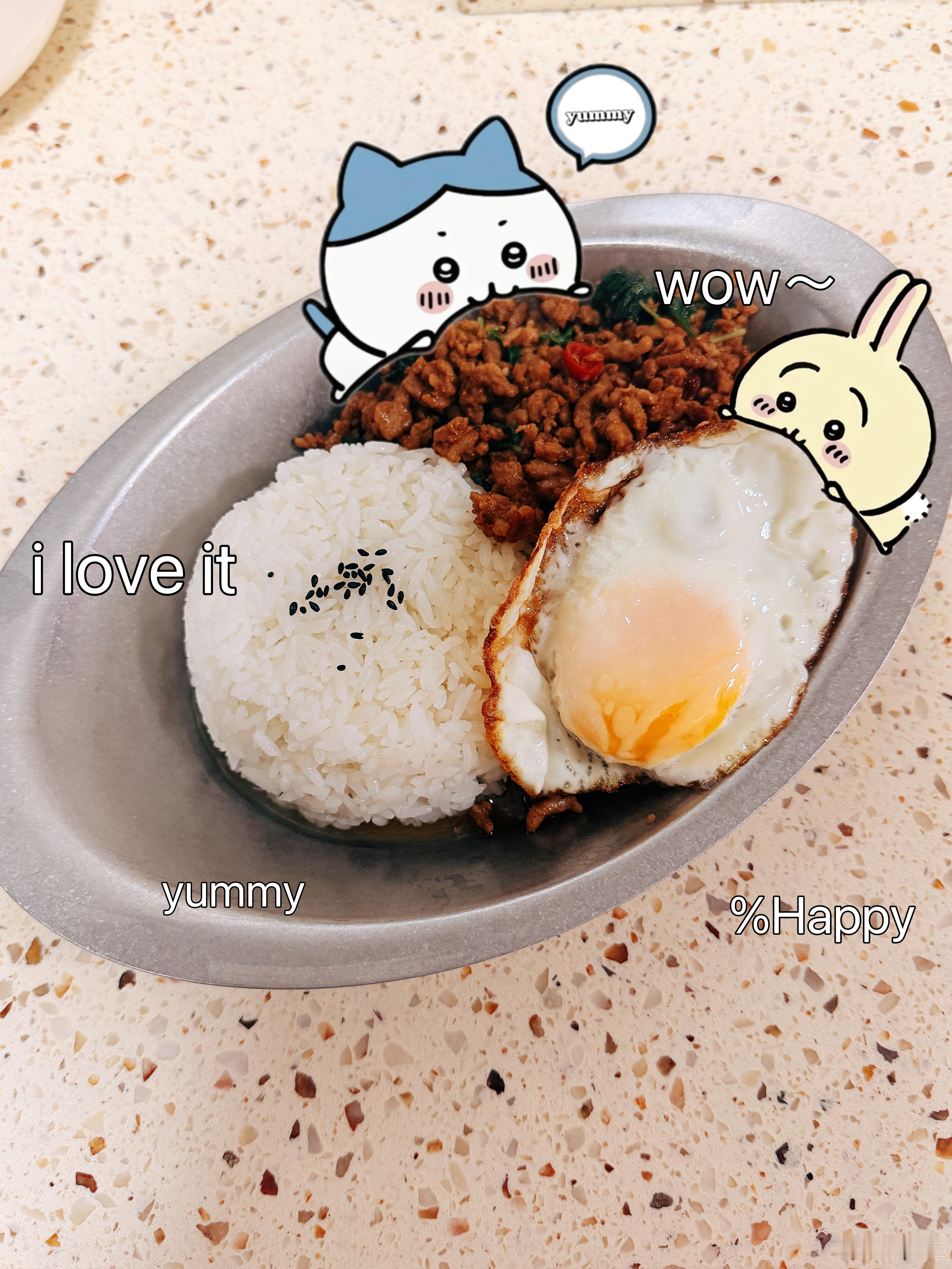 今天做了香香的打抛饭