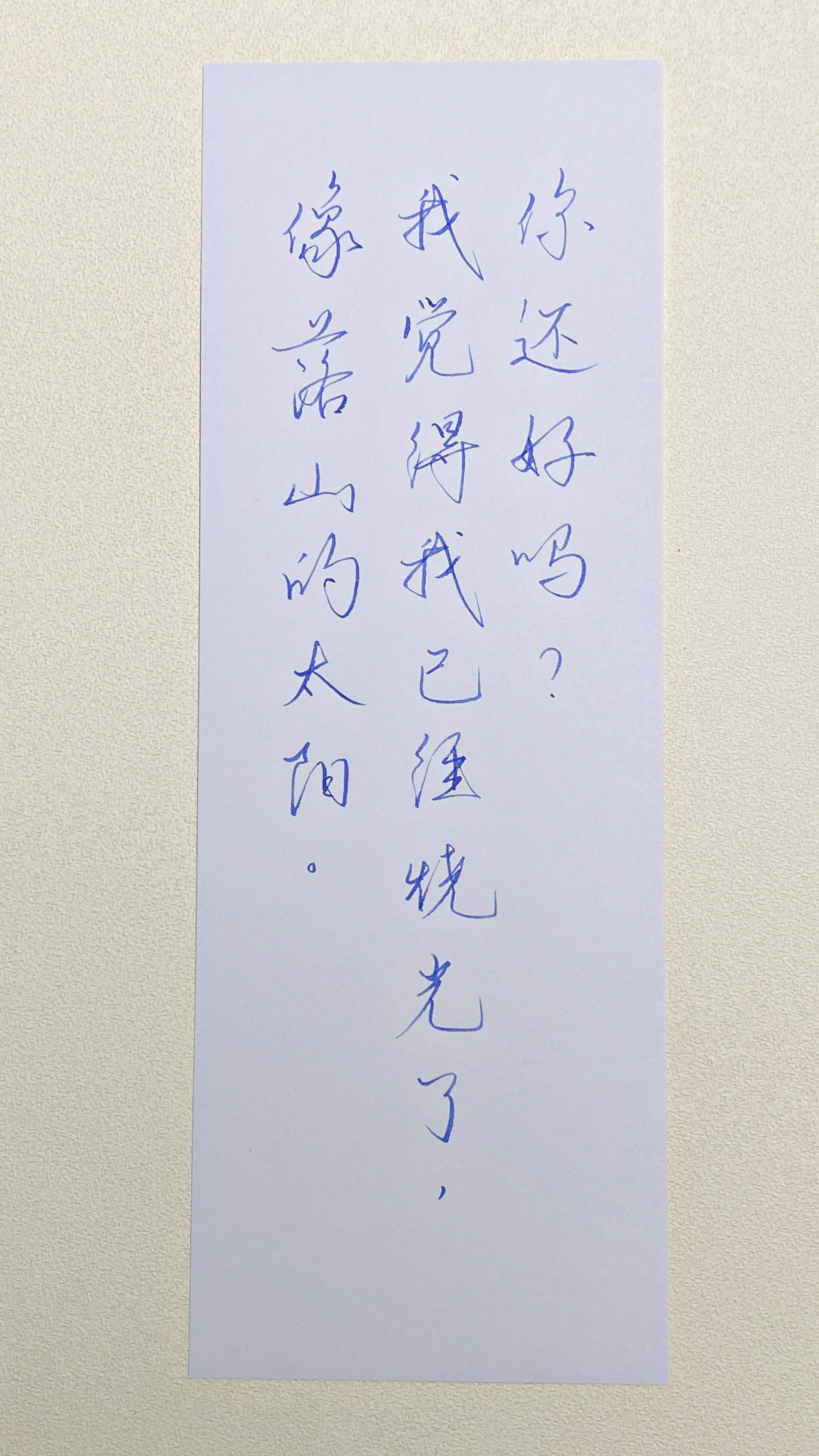 今日作业（2026.10.5）你还好吗？我觉得我已经烧光了，像落山的太阳。——倪