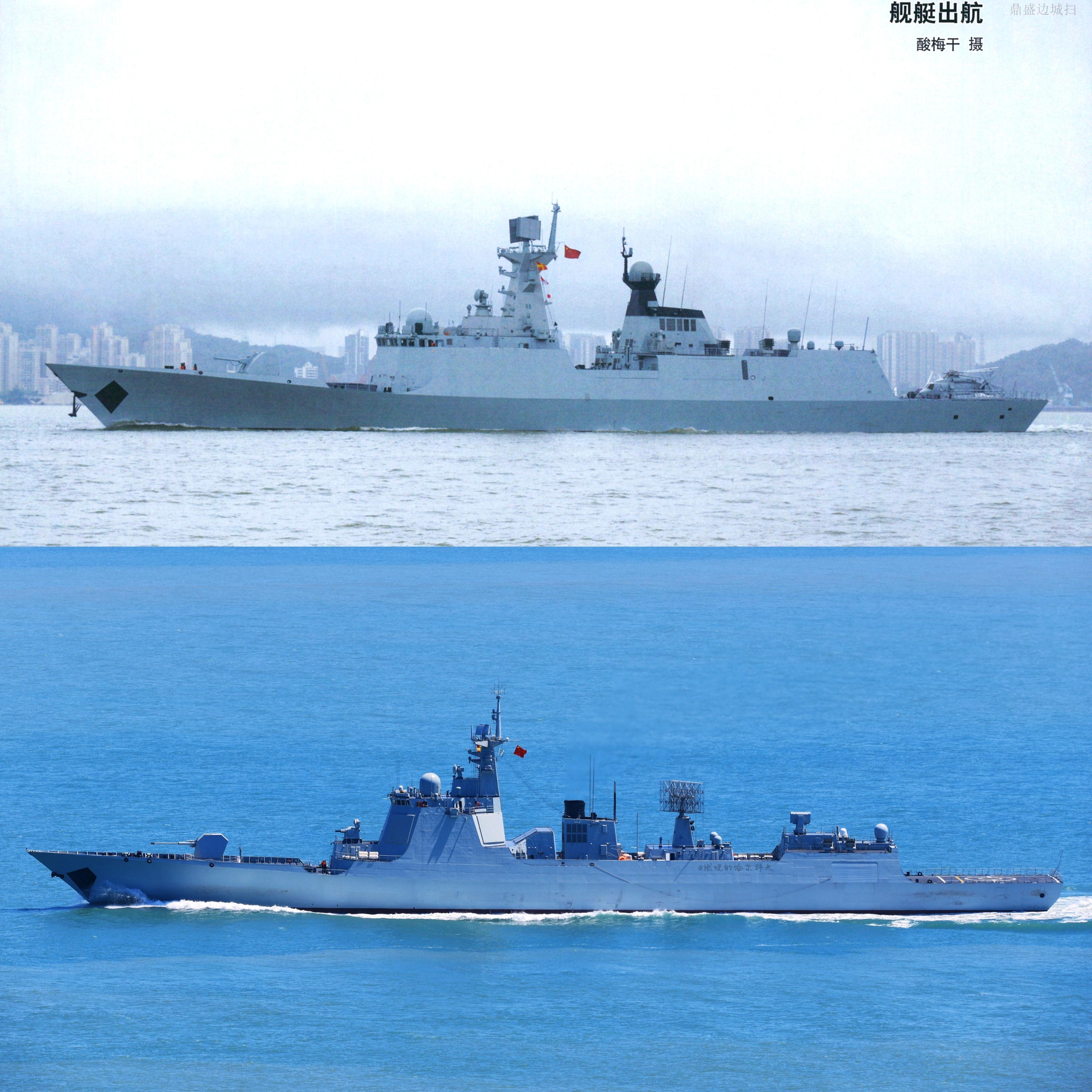这角度太漂亮了新批次改进型054A/052D一寸长，一寸强[干饭人]（原作见水印