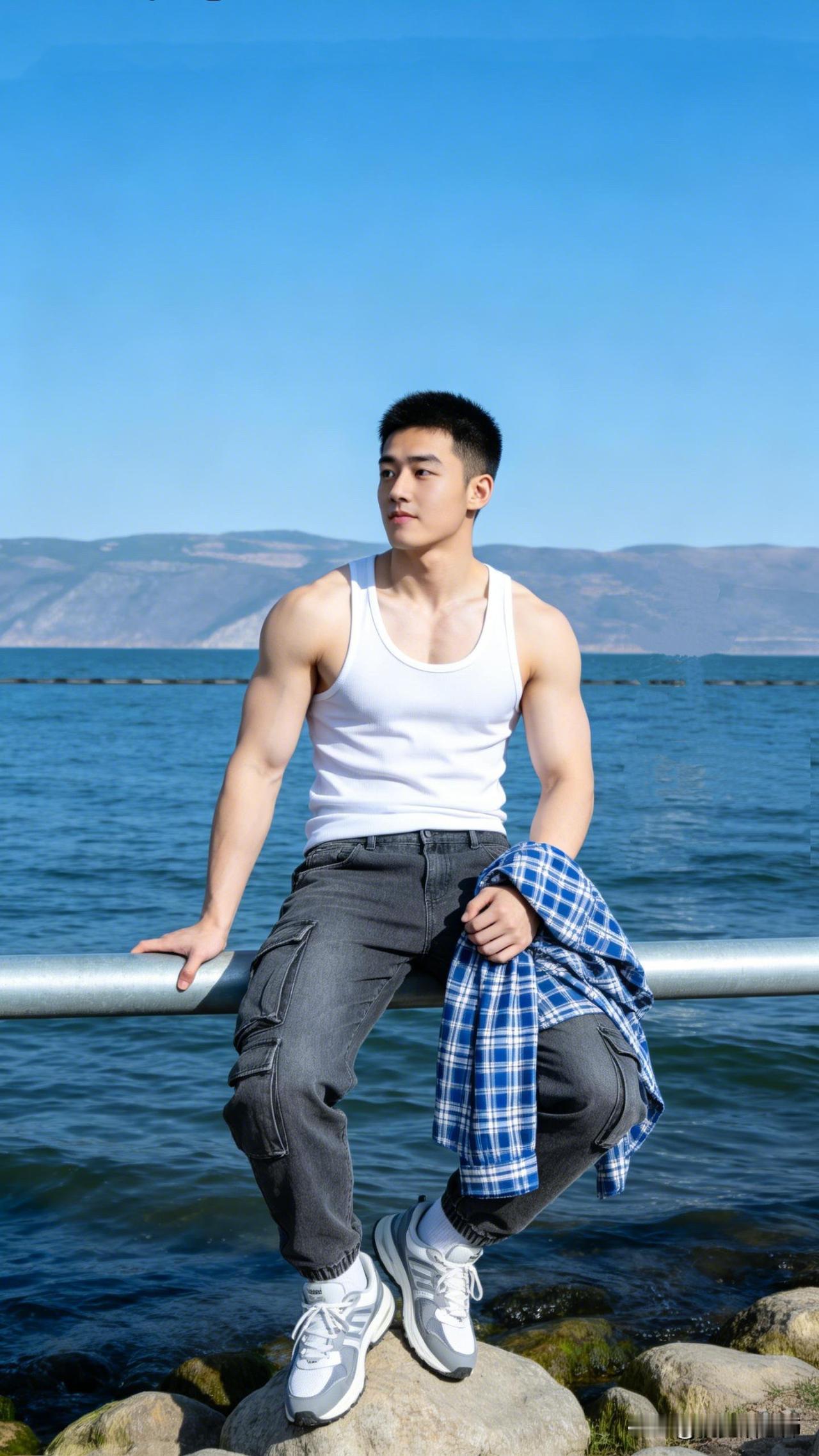 春天来了分享潮男穿搭薄肌男孩 男人 男孩