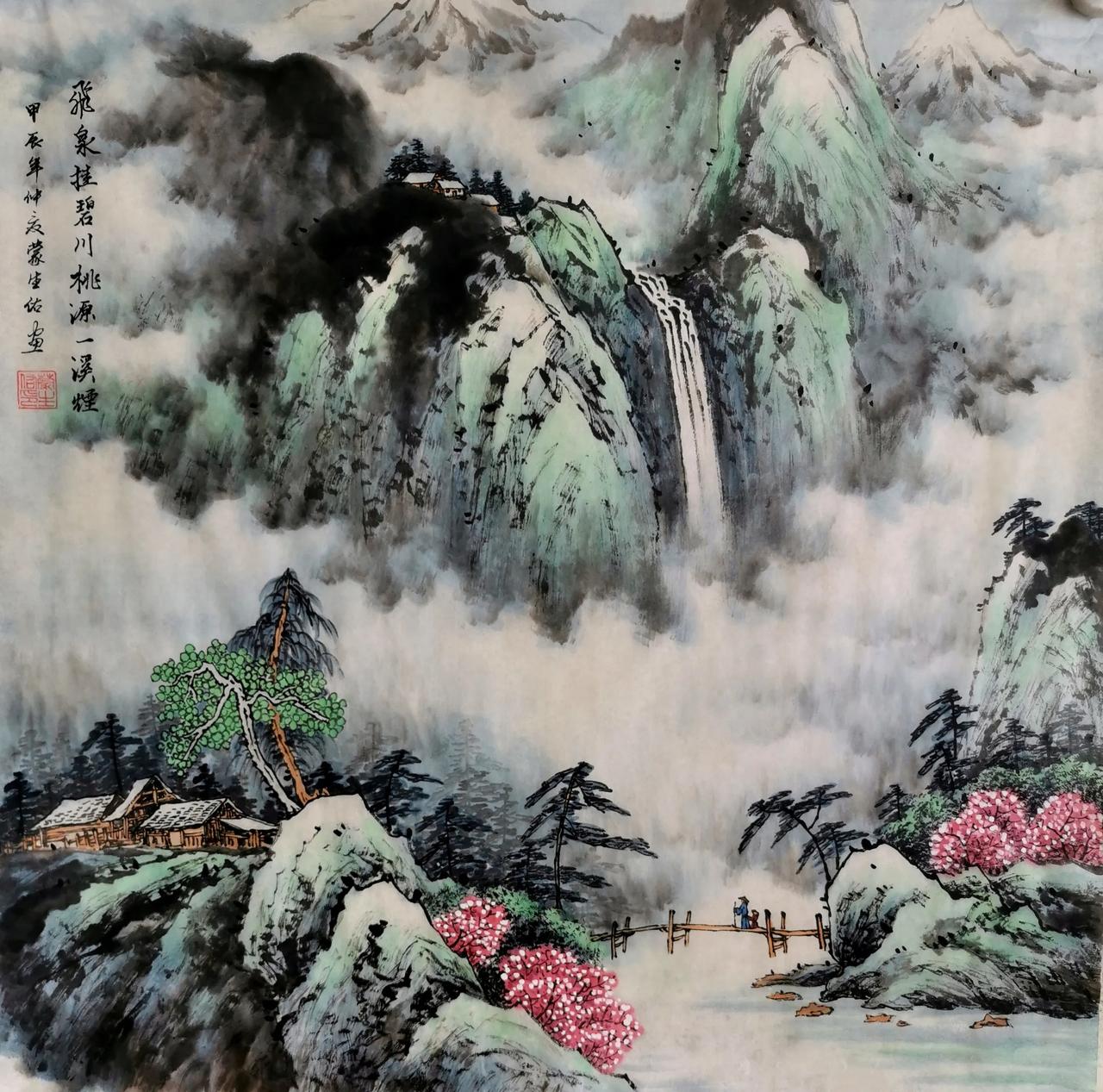 我比较喜欢画山水，更喜欢神游其中，故山水画作稍多；但画有时候也会感觉枯燥，偶尔亦