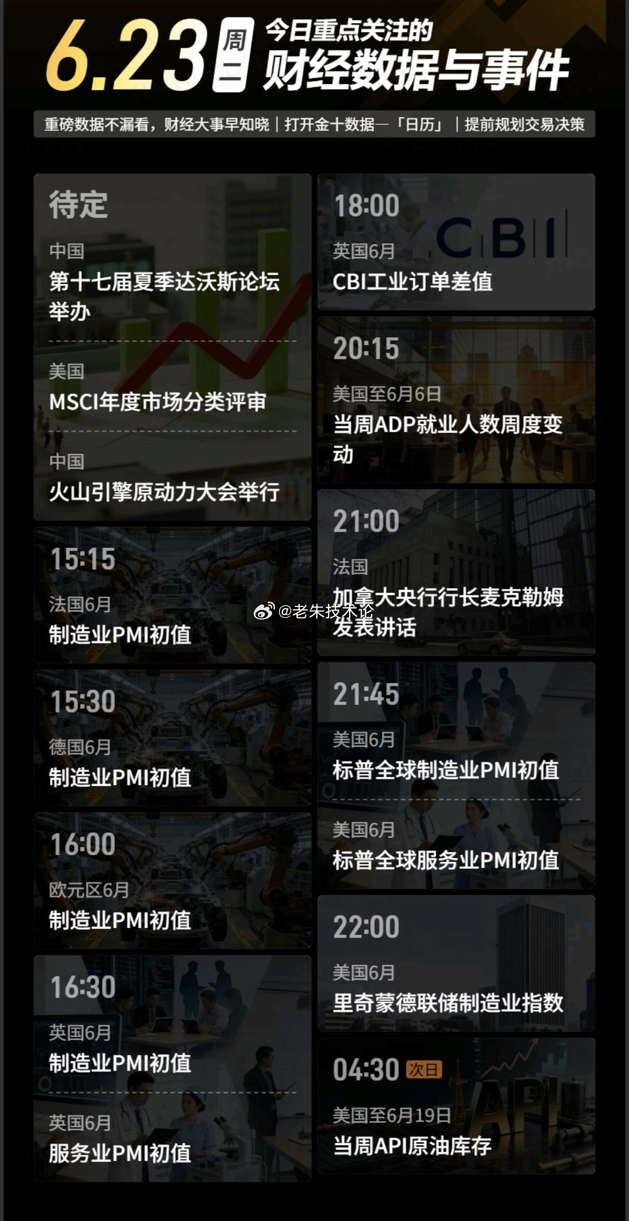 【今日重点关注的财经数据与事件：2026年6月23日 周二】① 待定 第十七届夏
