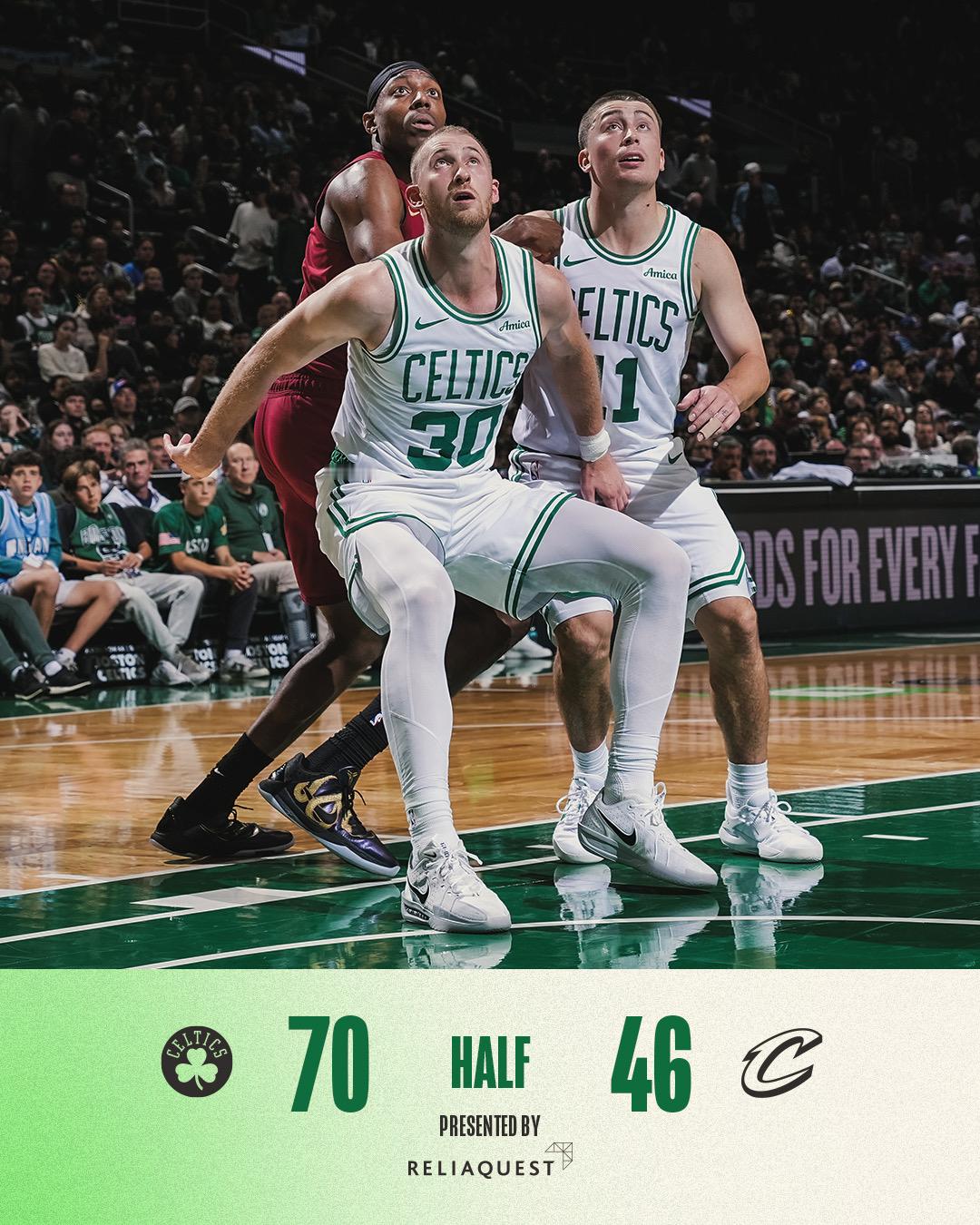 半场比赛70-46领先骑士！波士顿凯尔特人[超话] ｜ BLEEDGREEN ｜