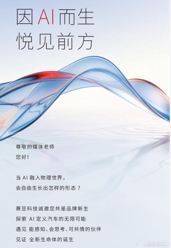 一个新汽车品牌即将诞生。赛豆科技，主打AI。名字可以看出其特点：赛（赛力斯）+ 
