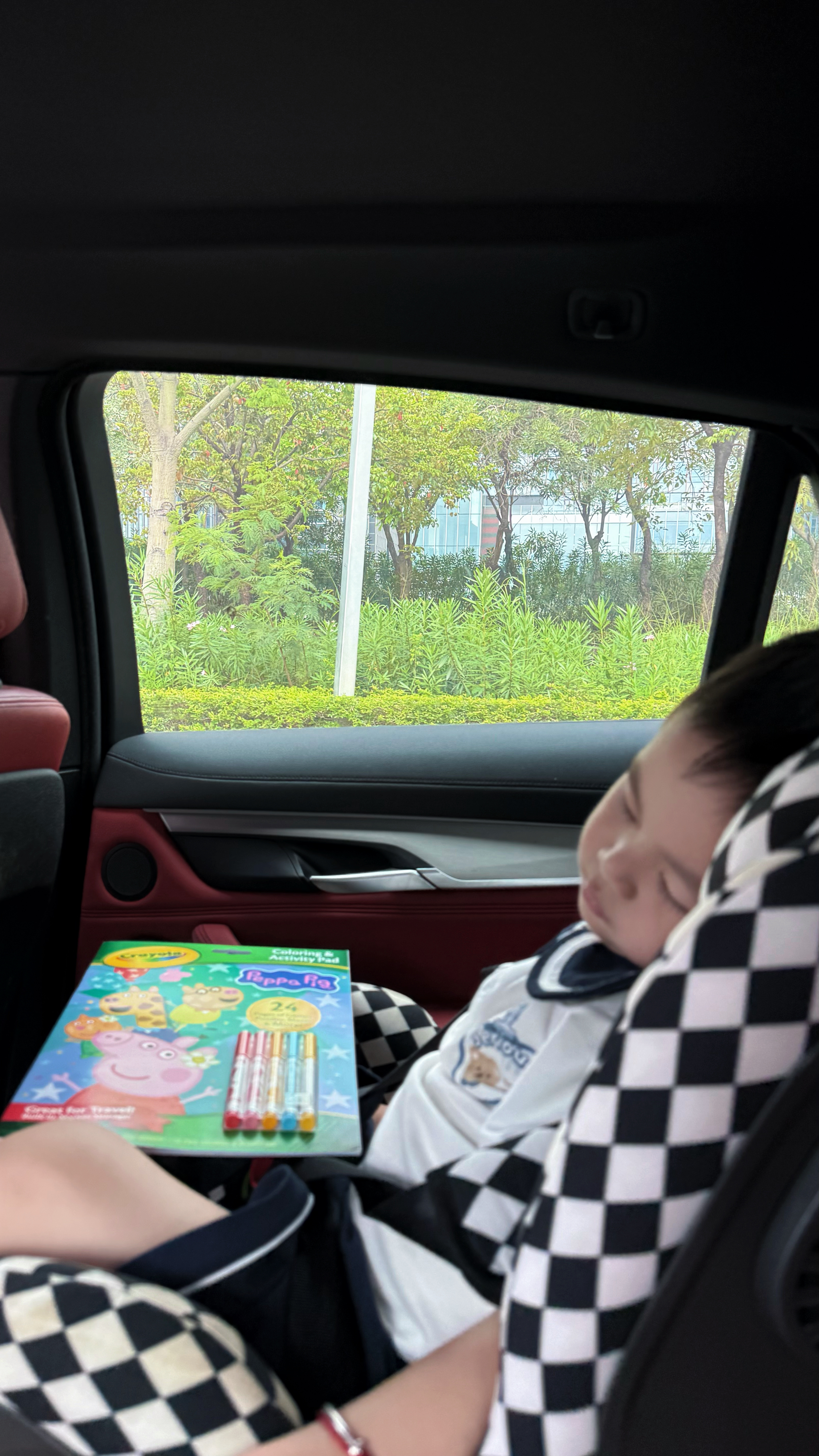 机子吃了一盘饺子 然后有点晕碳了 车都没到就一直说要睡觉我们一直在旁边说你坚持一