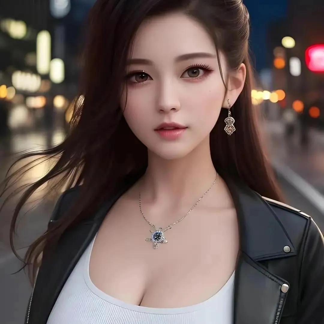 都市夜景下的少女，眼神如星，温柔又坚定。夜景气质少女 街景美少女写真 夜中的美女