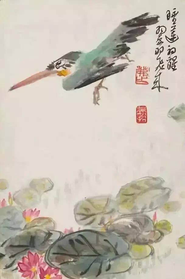 吴茀之花鸟写生册页。吴茀之， 浙派中国画大家，初名士绥，改名溪，以字行，号溪子，
