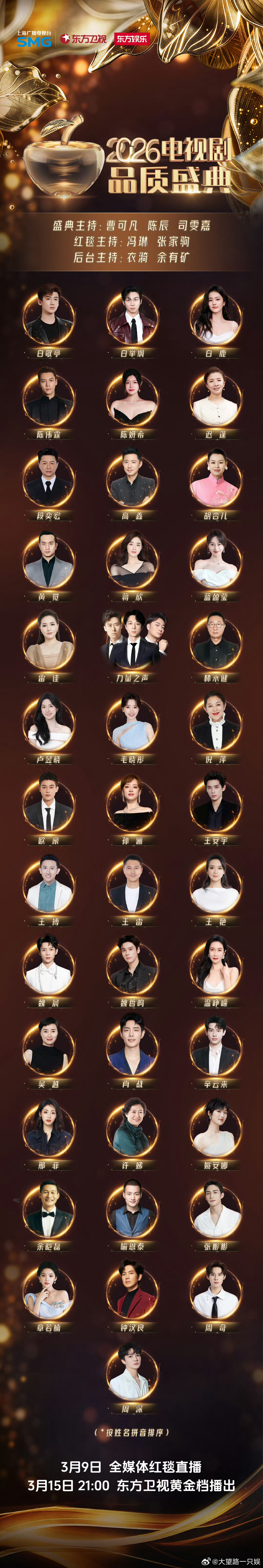 品质盛典全阵容出炉你最期待哪位艺人？孙俪品质盛典全阵容