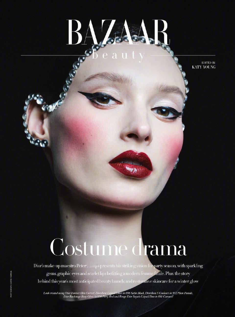 UK Harper's Bazaar 英国版时尚芭莎跨年双月合刊美妆大片 模特: