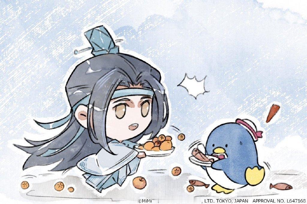 可可爱爱的日版魔道祖师广播剧单格漫画 