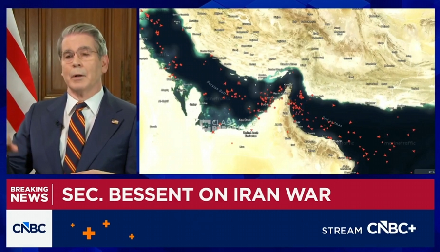 🔻美国财政部长贝森特认为，霍尔木兹海峡将出现