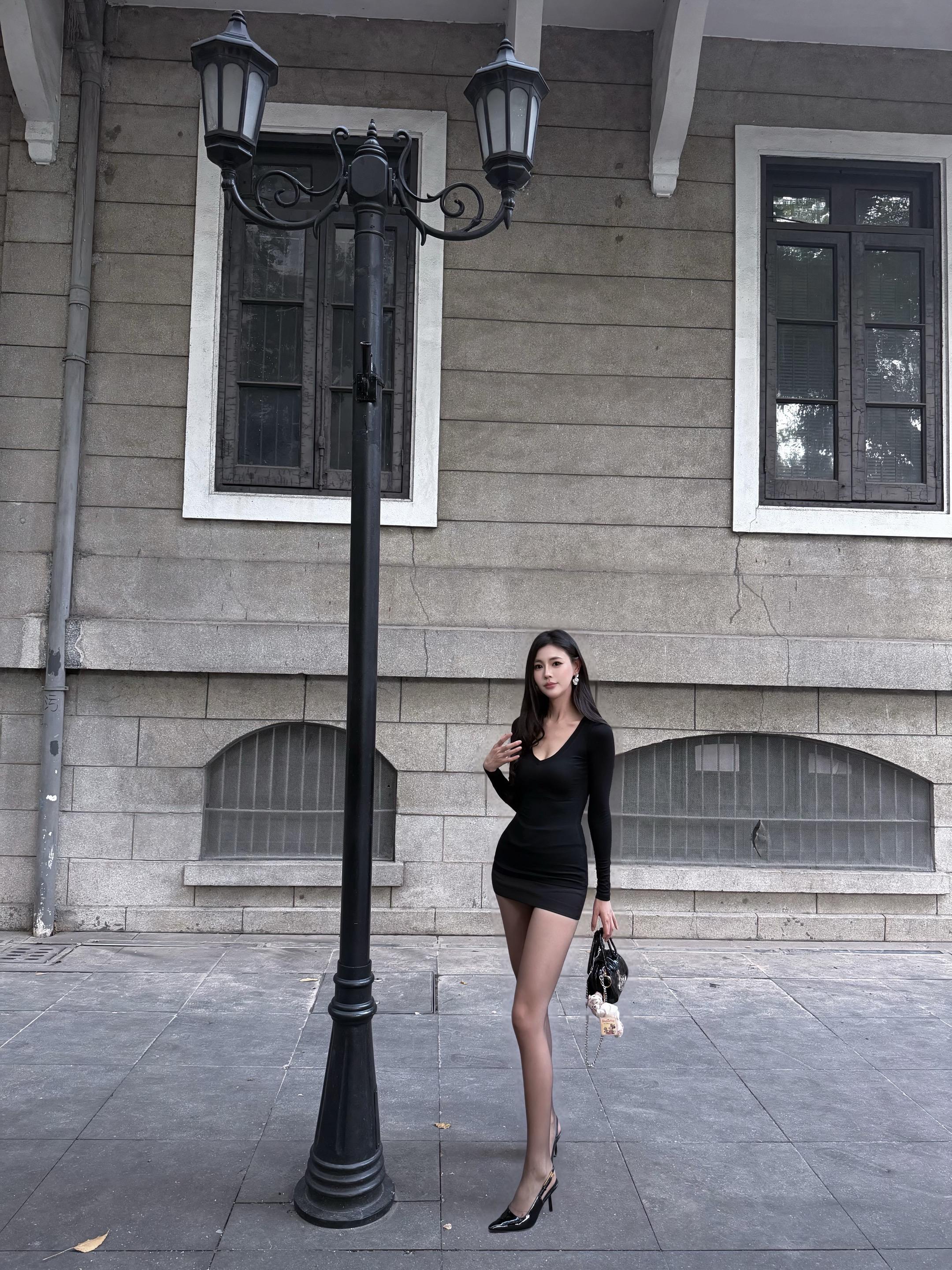 高级感御姐风黑色系穿搭 真实生活分享计划 辣妹拍照姿势 穿搭