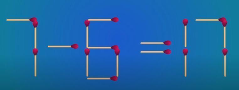 智力博弈开始！看这组火柴摆的 “7 - 6 = 17”，显然是道错题。现在，60
