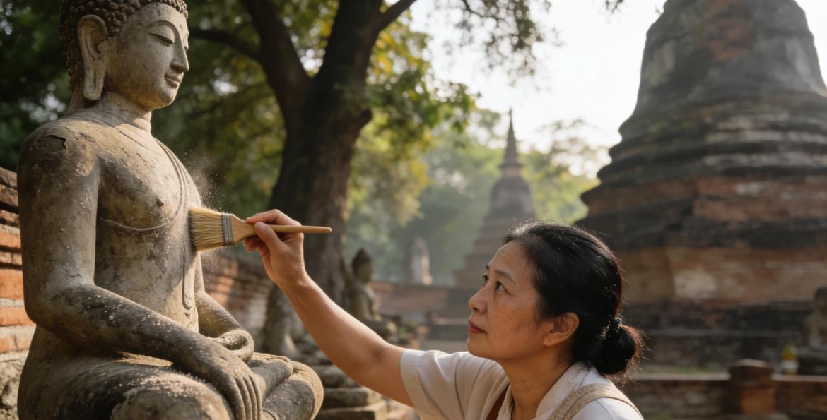 我在泰国寺庙扫地4年，见三百年石像太脏忍不住用水冲了冲，不料2天后全寺震动，高僧