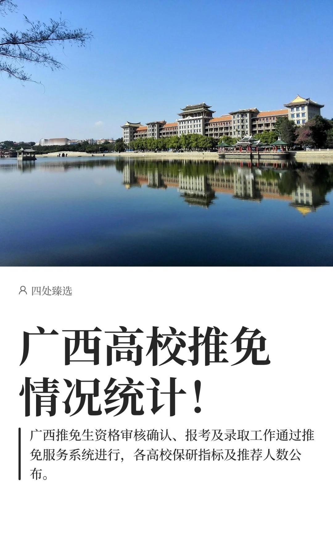 广西高校推免情况统计！
民间招生办 四处臻选