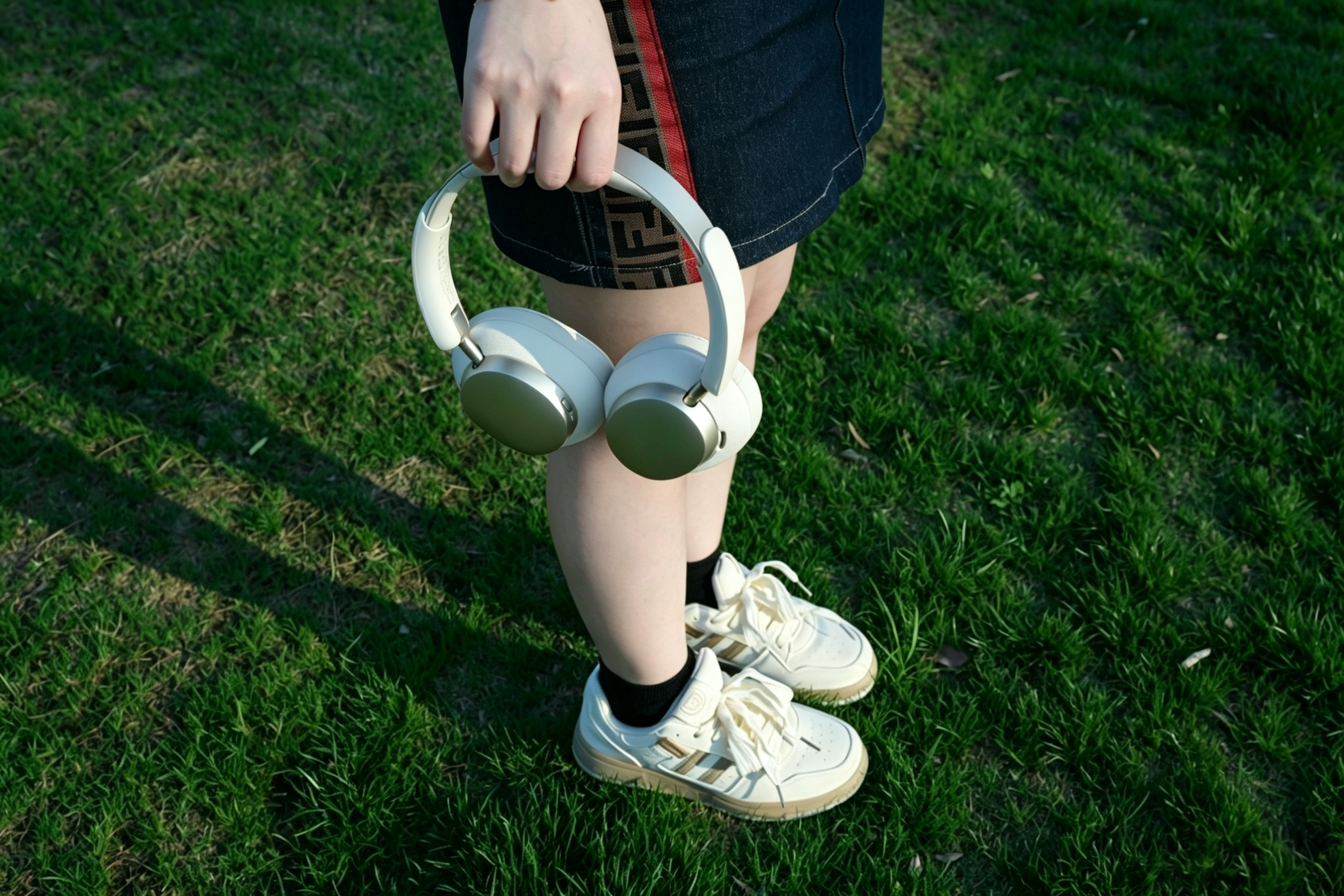 周末去公园随手拍，荣耀亲选Codeler头戴式耳机2山茶金的颜值真的太戳我了，温