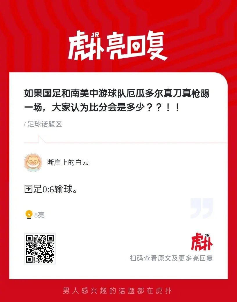 如果国足和南美中游球队厄瓜多尔真刀真枪踢一场，大家认为比分会是多少？ ​​​