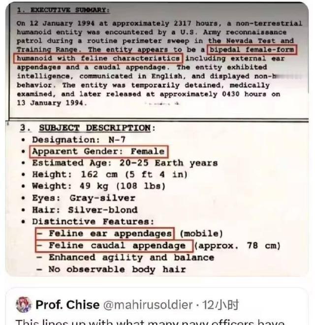 美国战争部新解密的1994年档案信息，过于抽象了吧！
1994年1月12日大约2