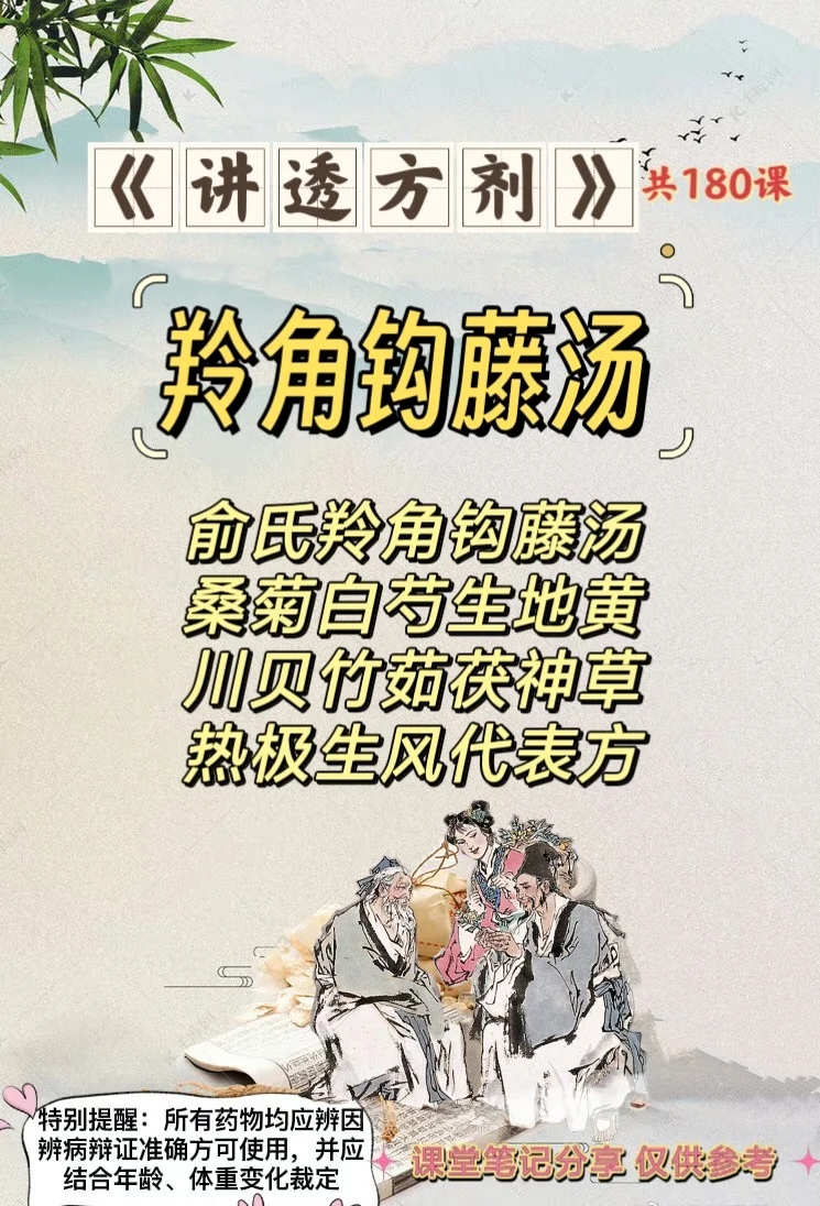 《讲透方剂》第134课：羚角钩藤汤（平熄内风