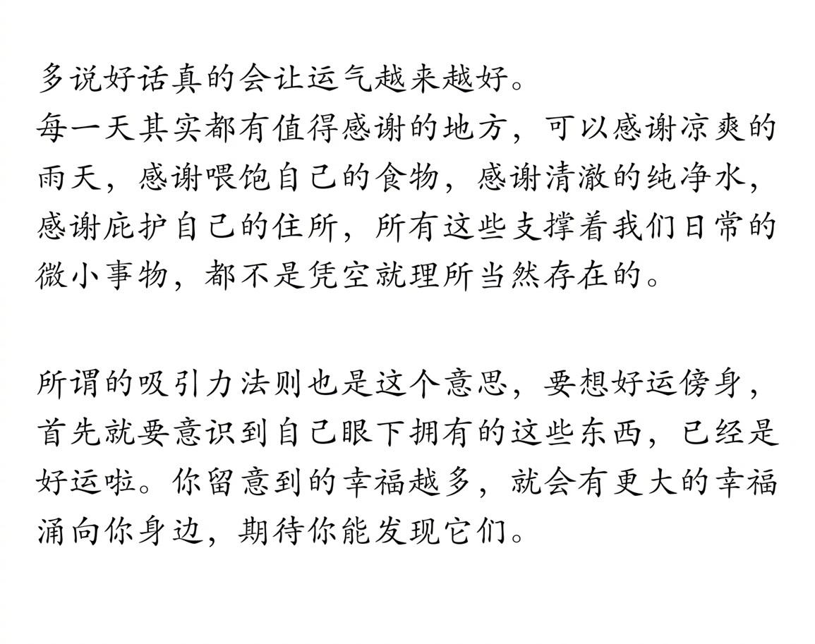 多说好话真的会让运气越来越好