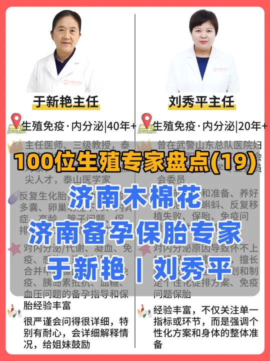 备孕保胎专家盘点|济南木棉花于新艳&刘秀平