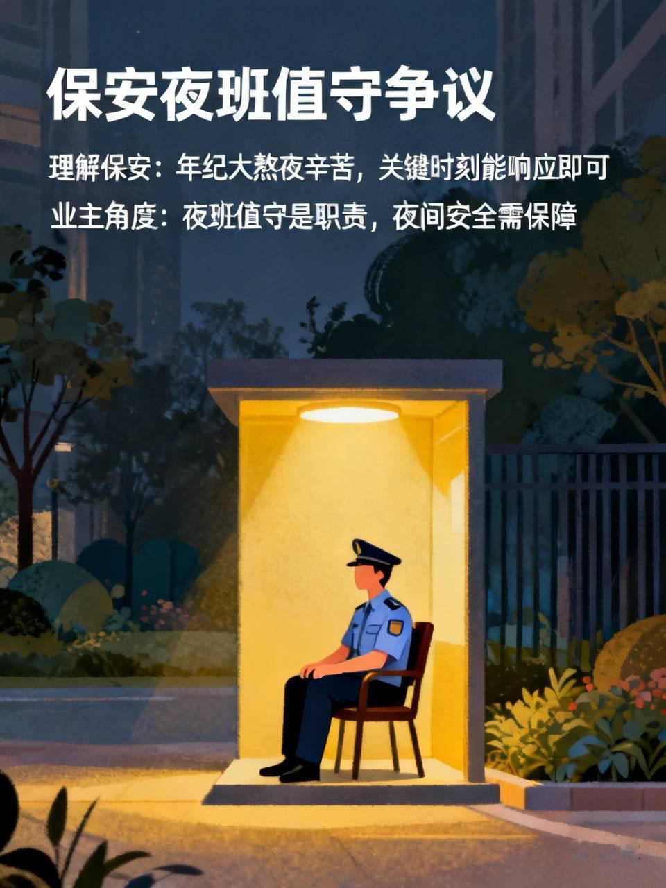 小区保安夜班睡觉遭业主投诉，保安队长出面回怼：保安都60多岁了，要求通宵不睡是不