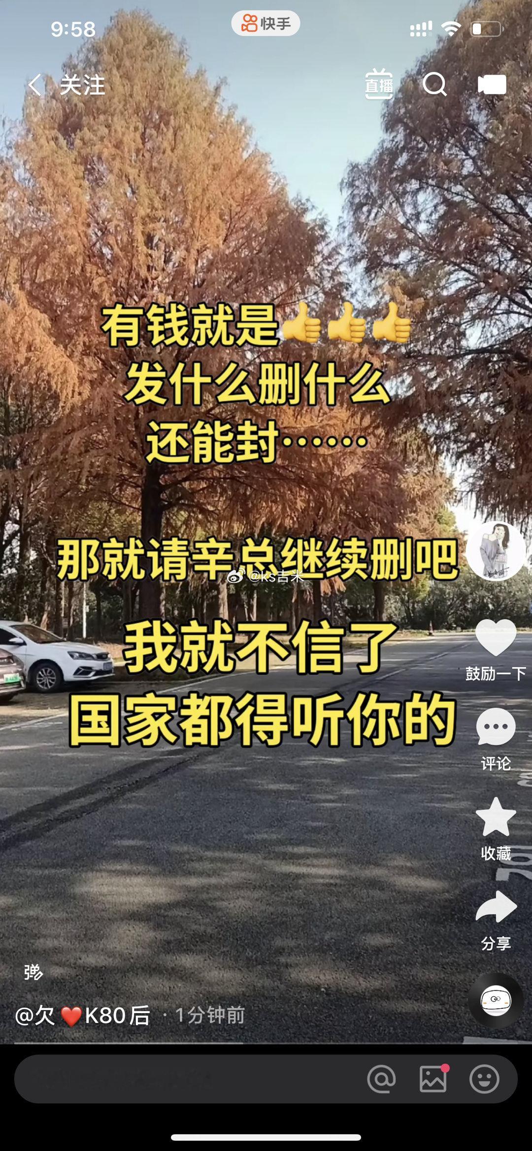 网友嘲讽辛巴欺人太甚，喊话辛巴继续删作品，就不信了，gj还能听你的！ 