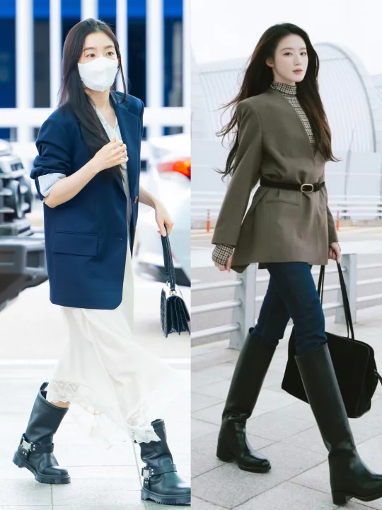 Irene＆叶舒华机场私服，演绎西装不同搭法