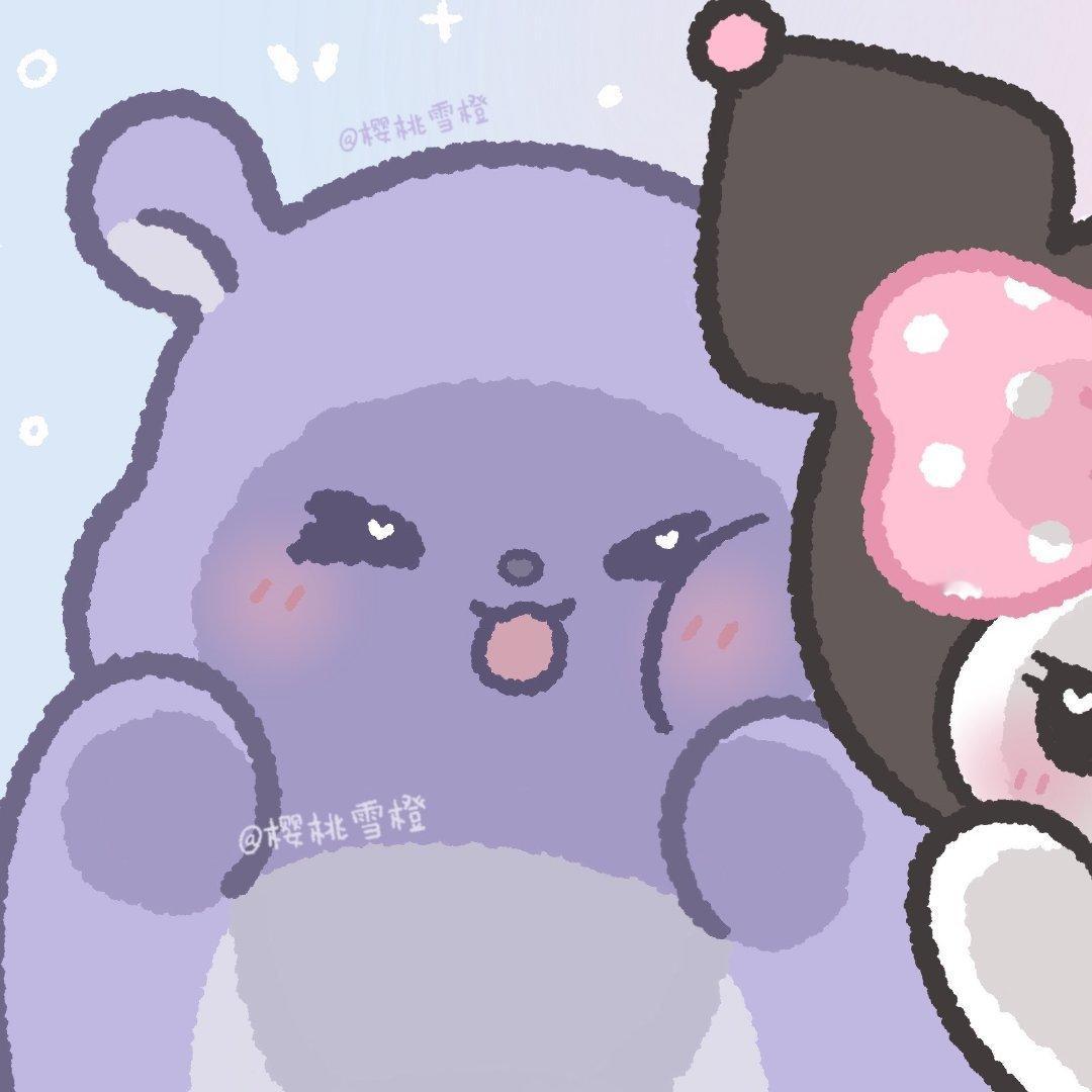 库洛米和巴库🧁  cr：-樱桃雪橙-            #三丽鸥##情头#