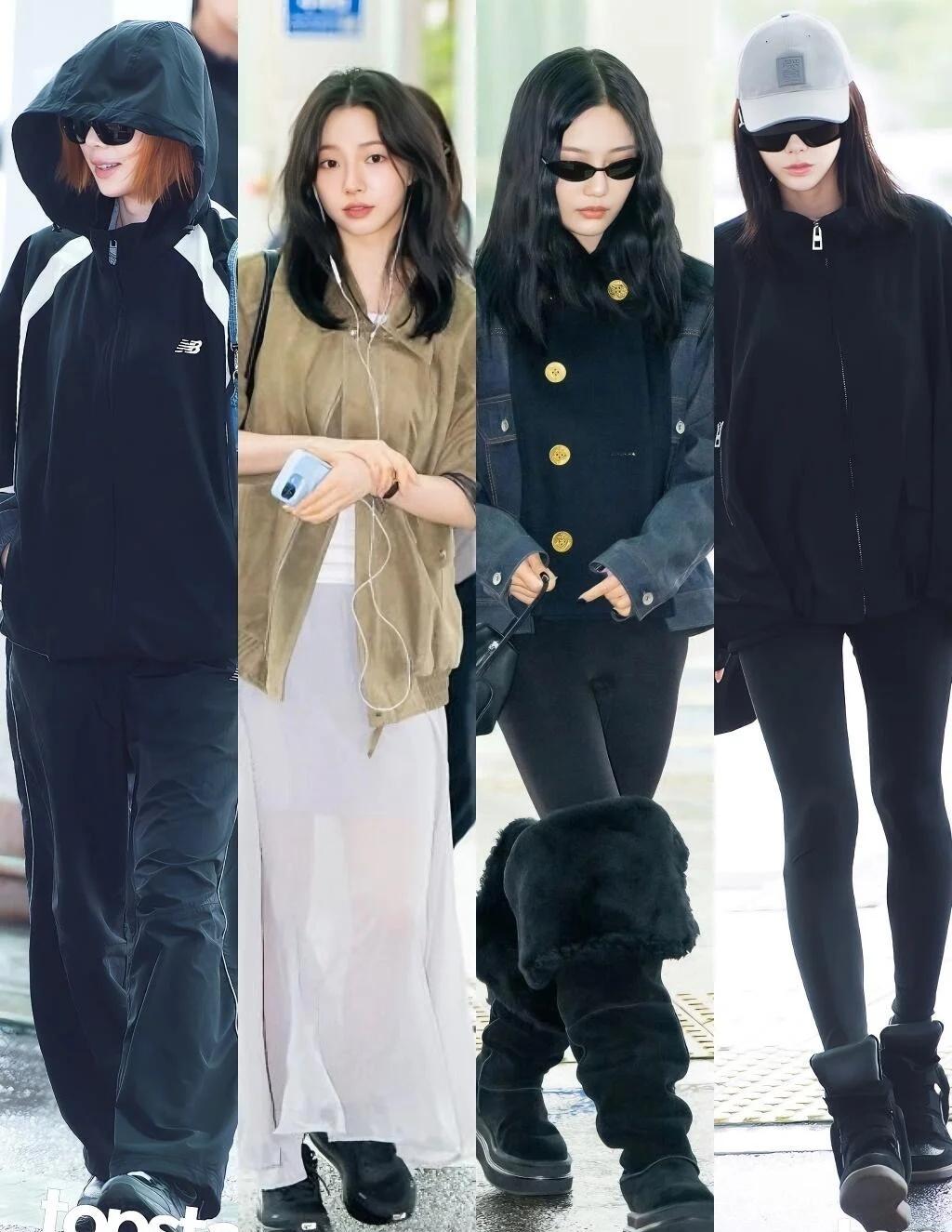 Aespa机场出发图！全员风格迥异你想要的都有
认真营业
都好美女明星同款 女明