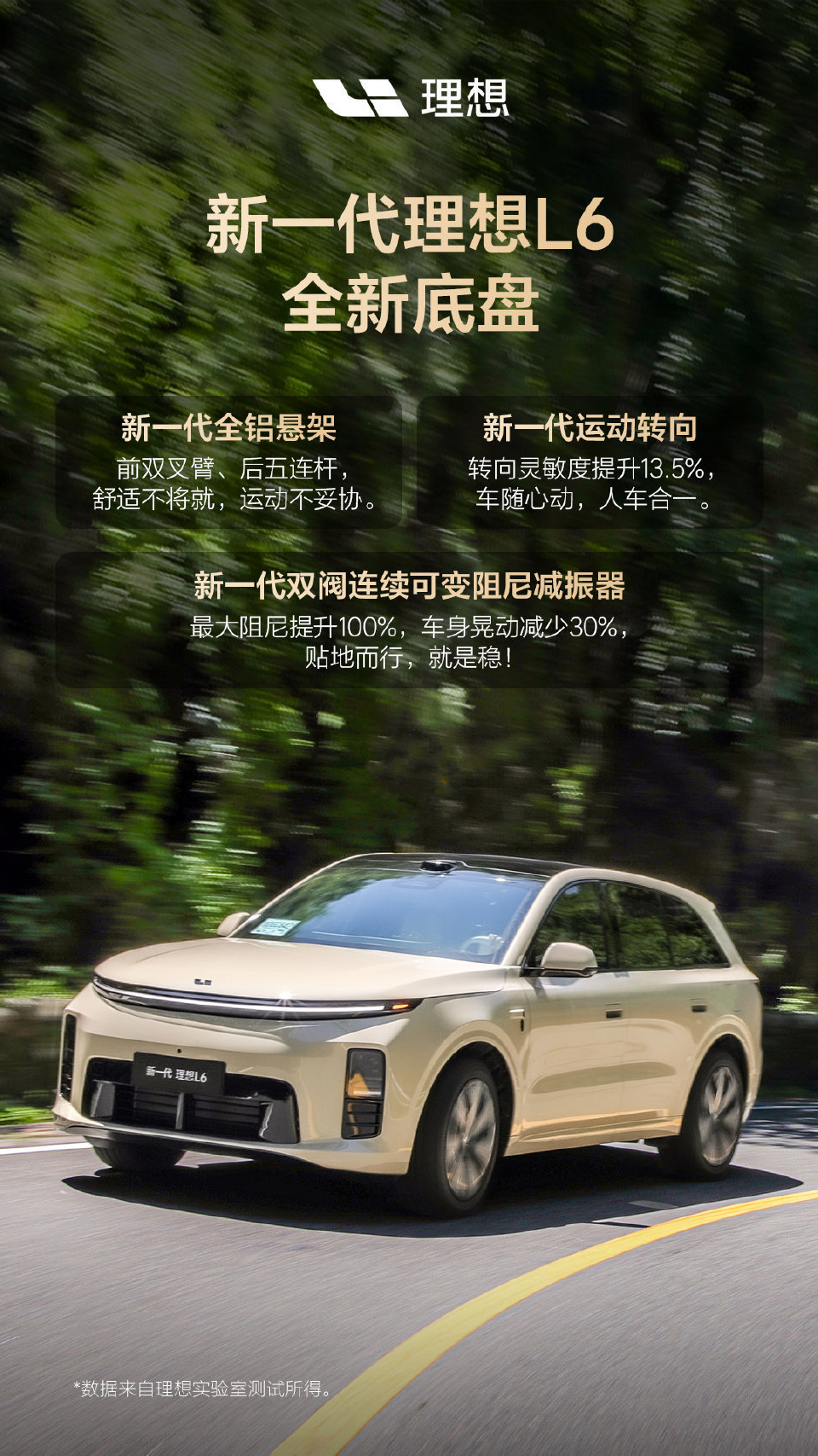 李想聊新款L6时说底盘升级超多，配齐前双叉臂后五连杆全铝悬架、双阀连续可变阻尼减