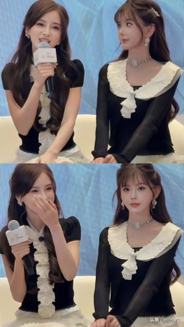 最近杨颖和网红韩安冉的同框照火了！
3月27日俩人一起参加活动，结果网友一看照片