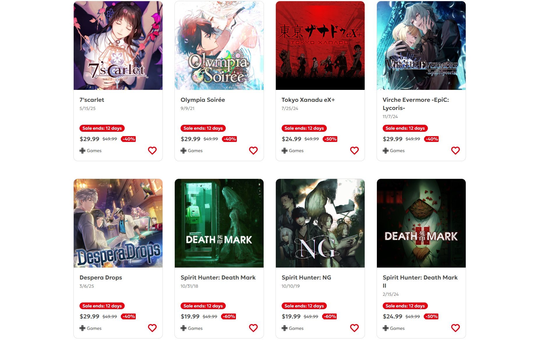 美区eShop开启Aksys Games发行商特卖，旗下大量乙女向视觉小说作品参