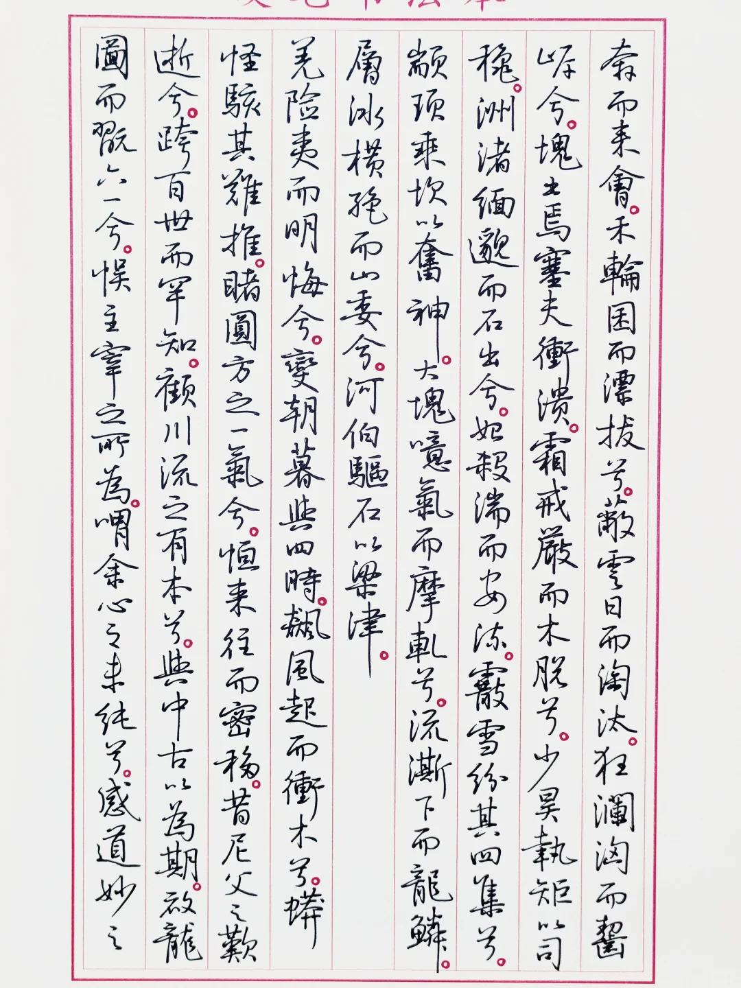 硬笔临孙晓云书《黄河赋》3