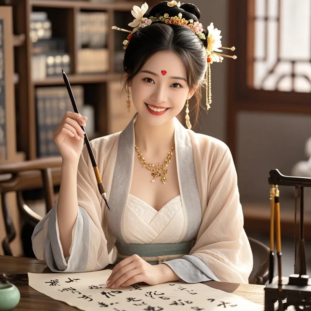 《有美人兮 杨玉环》
 
有美人兮，玉环名远驰。
羞花之貌，丽色世难匹。
霓裳轻